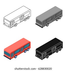 Bus icon in cartoon style isolated on white background. Transportation symbol stock vector illustration.