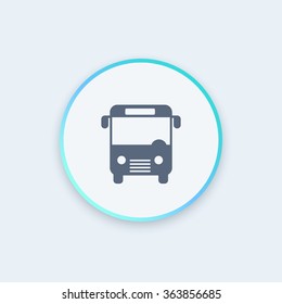 Bus icon, city public transport round icon