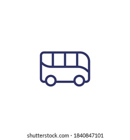 bus icon, city transport line vector