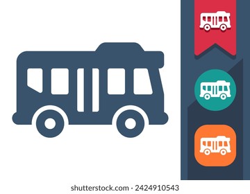 Bus Icon. Coach Bus, Public Transport, Vehicle. Professional, pixel perfect vector icon.