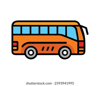 Bus icon coach used for long distance travel