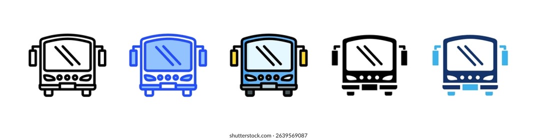 Bus Icon Collection With Multiple Styles