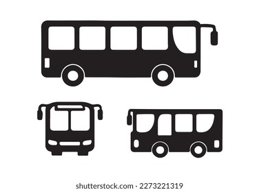 bus icon, collection of vector buses with white background.