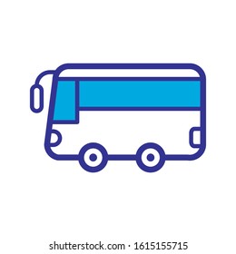 bus icon, color style design