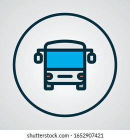 Bus icon colored line symbol. Premium quality isolated autobus element in trendy style.