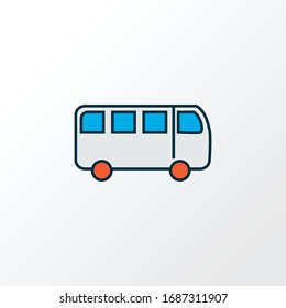 Bus icon colored line symbol. Premium quality isolated autobus element in trendy style.