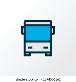 Bus icon colored line symbol. Premium quality isolated autobus element in trendy style.