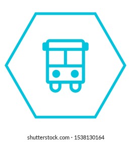 Bus icon. Common mass transit pictogram. Thin line style,