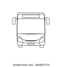 Bus Icon. Common Mass Transit Pictogram. Thin Line Style On White Background.