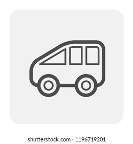 Bus icon design, black and outline.