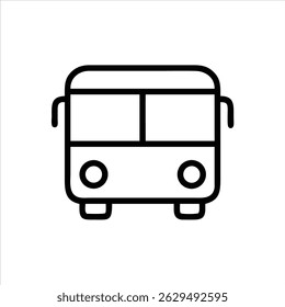 Diseño de icono de autobús en blanco y negro con contorno en negrita 