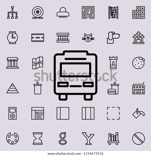 bus icon. Detailed set\
of minimalistic line icons. Premium graphic design. One of the\
collection icons for websites, web design, mobile app on colored\
background