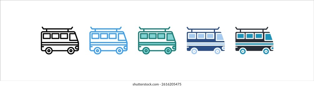 Bus Icon In Different Style Vector