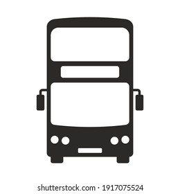 Bus icon. Double decker bus. Two floor bus. Vector icon isolated on white background.