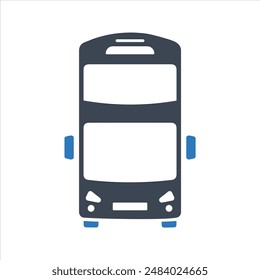 Bus-Symbol. Doppeldeckerbus. Zweigeschossiges Bus-Symbol