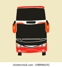 bus icon drawing illustration on beige background