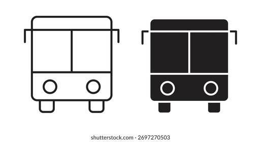Icono de autobús con trazo editable y paquete de Vector plano