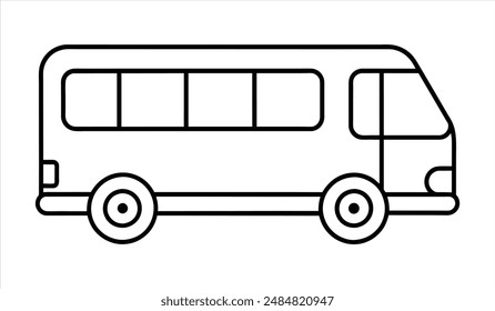 Bus icon. Editable stroke. Vector illustration.