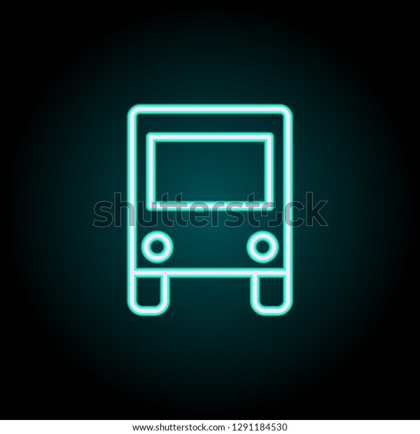 bus icon.\
Elements of Navigation in neon style icons. Simple icon for\
websites, web design, mobile app, info\
graphics