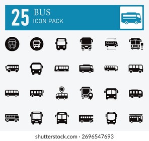 Bus-Symbol und Bus-Füllsymbolpaket
