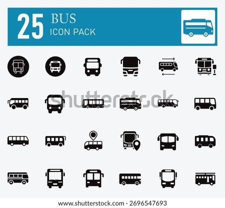 Bus Icon and bus fill icon pack