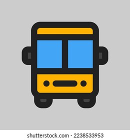 Bus icon in filled line style about travel, use for website mobile app presentation