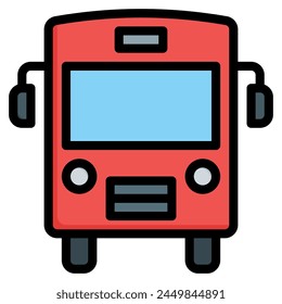 bus icon filled line style, suitable for web and mobile app.
