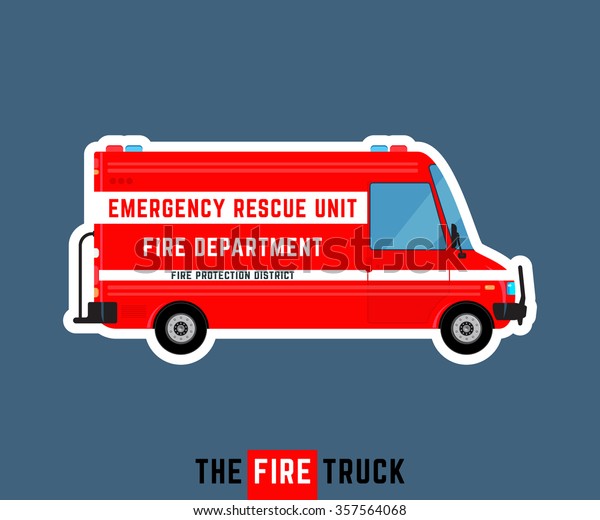 Bus Icon Fire Truck Isolated Emergency Stock Vektorgrafik Lizenzfrei