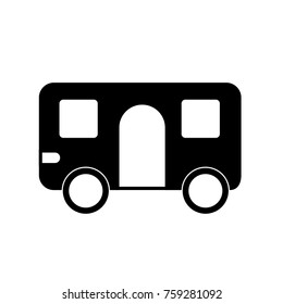 bus icon flat black