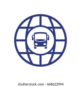 Bus icon. Flat design.