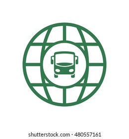 Bus icon. Flat design.