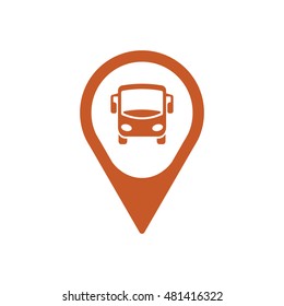 Bus icon. Flat design.