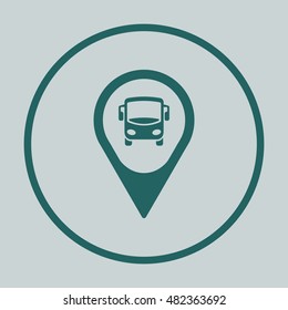 Bus icon. Flat design.