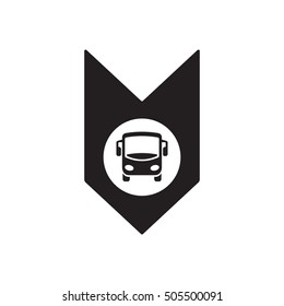 Bus icon. Flat design.
