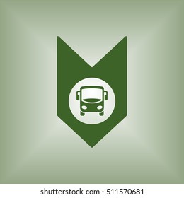 Bus icon. Flat design.