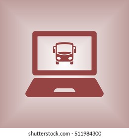 Bus icon. Flat design.