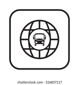 Bus icon. Flat design.