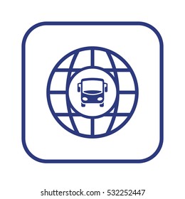 Bus icon. Flat design.