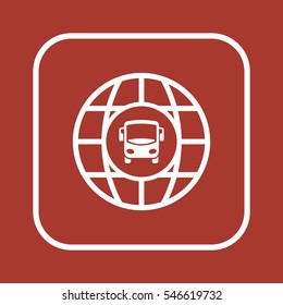 Bus icon. Flat design.
