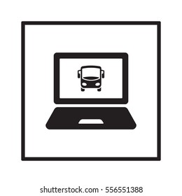 Bus icon. Flat design.