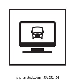 Bus icon. Flat design.