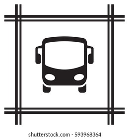 Bus icon. Flat design.