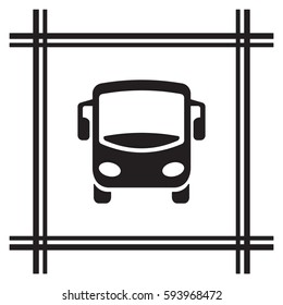 Bus icon. Flat design.