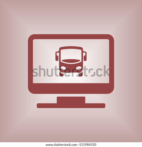 Bus icon. Flat\
design.