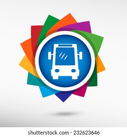 Bus icon. Flat design style 