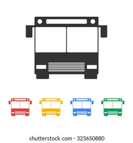 Bus icon Flat design style eps 10