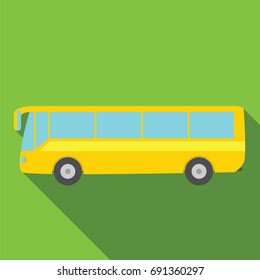 Bus icon. Flat design. Vector illustration. 