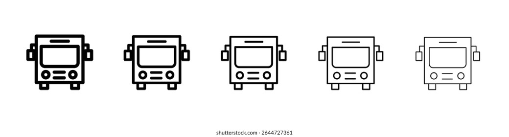 Icono de autobús ilustración plana set logo