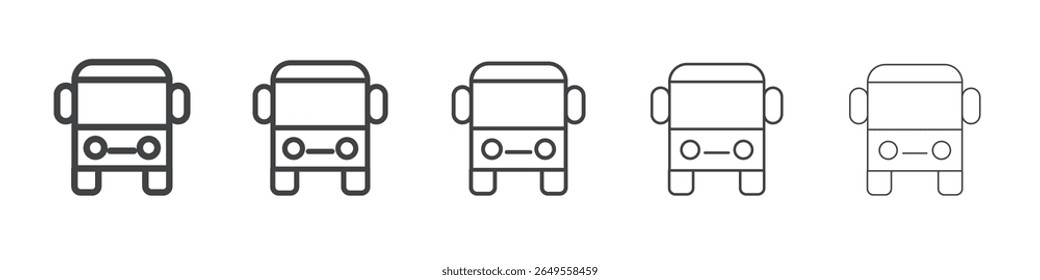 Icono de autobús logotipo de contorno simple plano