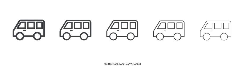 Bus icon flat simple outline logo